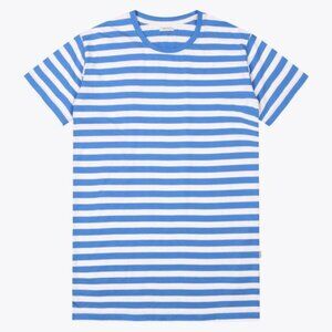 BNWT Wemoto - Flux - Women's Blue/White Striped Organic Cotton T-Shirt Dress